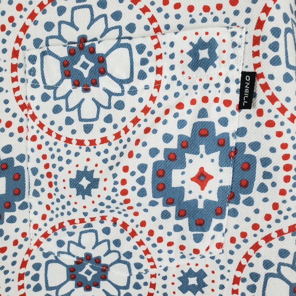 O'Neill Abro-Geo Short Sleeve Sz M White EUC - Picture 4 of 8